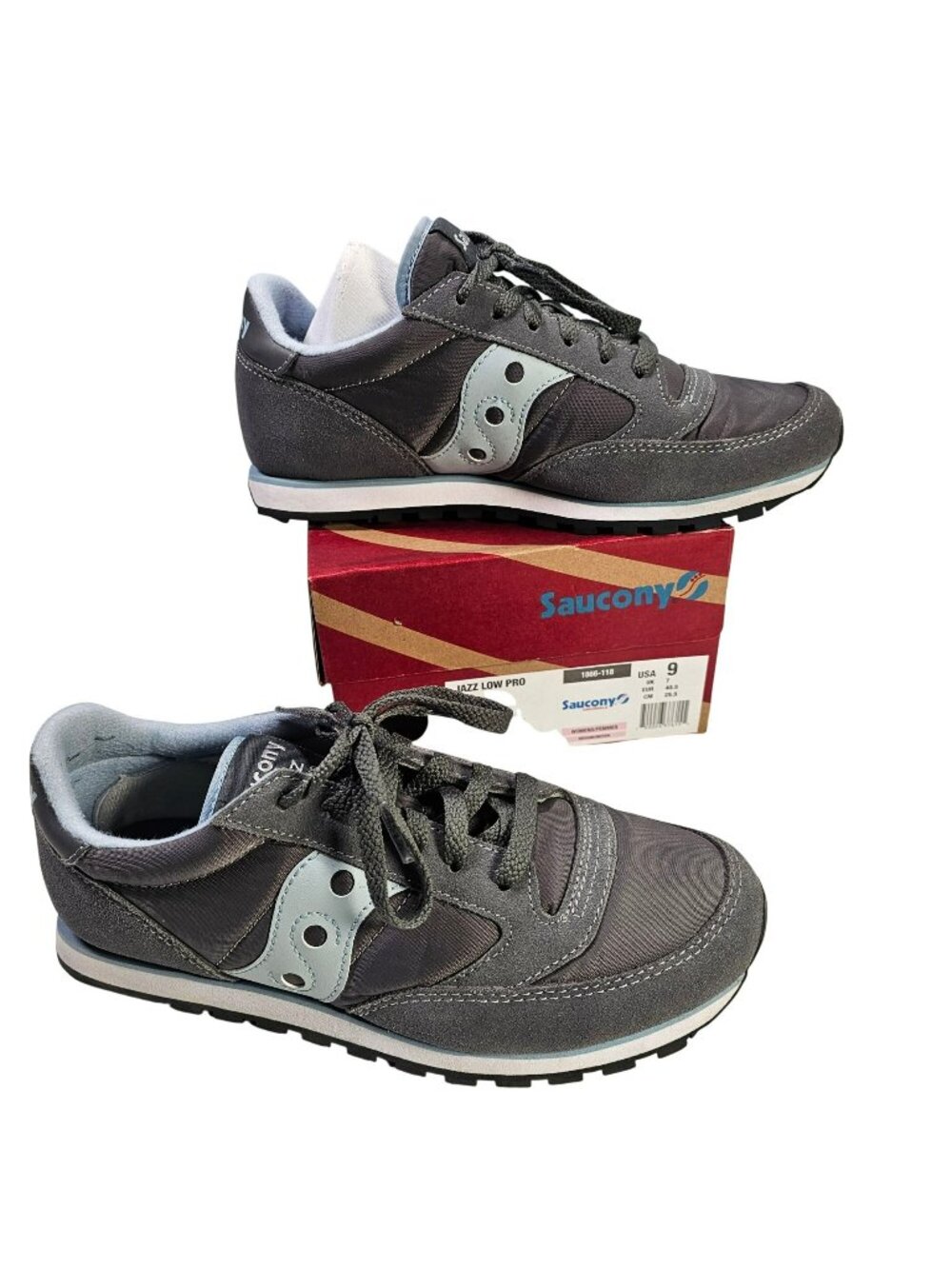 Saucony Originals Jazz Low Pro Shoes Women's Size 9 Gray & Blue EUC Original Box